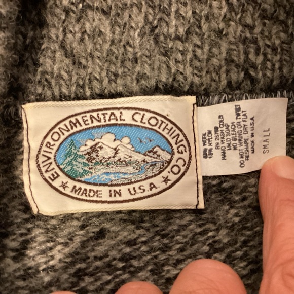 Mens shawl collar sweater made by Environmental Clothing Co made in USA - Picture 8 of 8